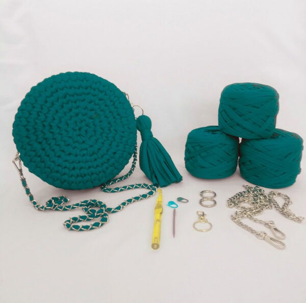 Kit con Tutorial Bolso Victoria Verde Botella