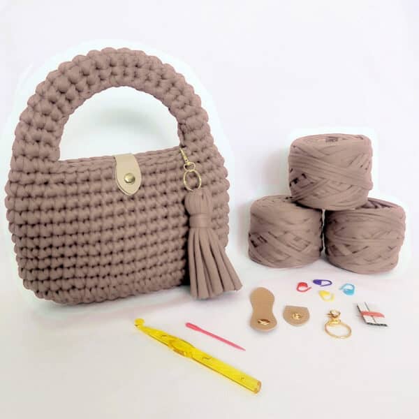 Kit Con Tutorial Bolso Celina Gris Pardo