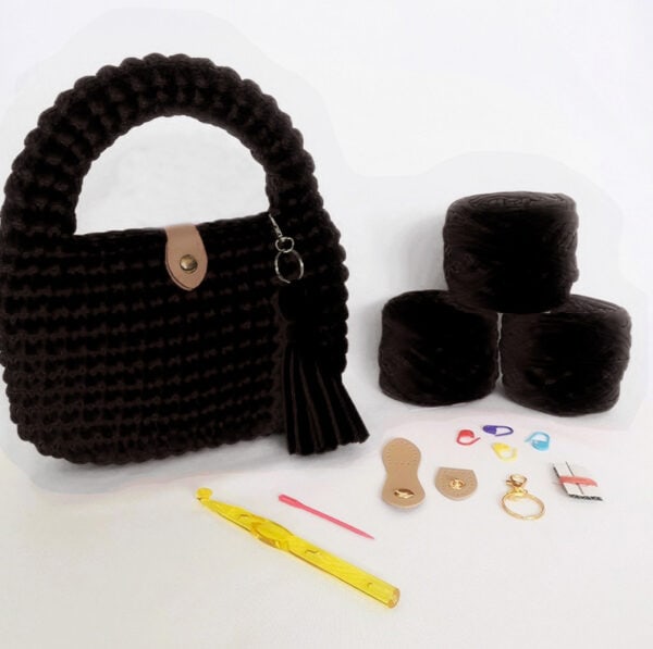 Kit Con Tutorial Bolso Celina Negro