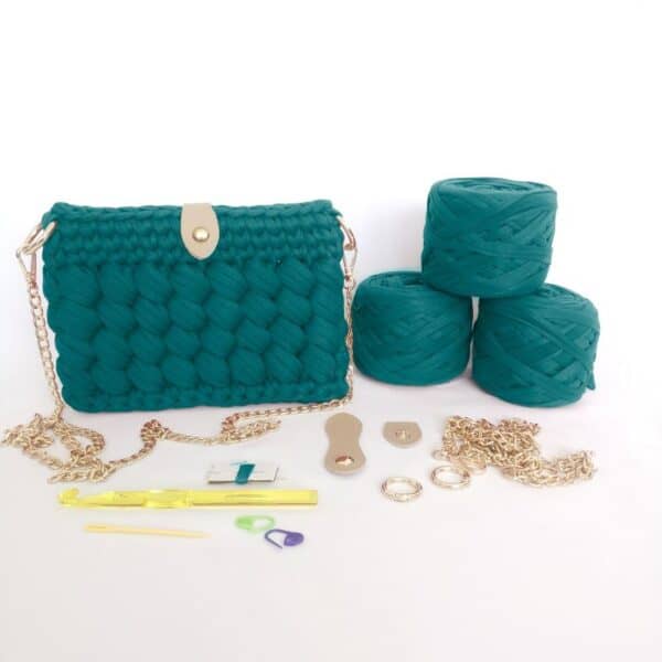 Kit con Tutorial Bolso Inara Verde Botella