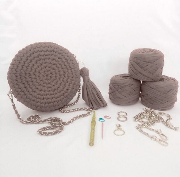 Kit con Tutorial Bolso Victoria Gris Pardo