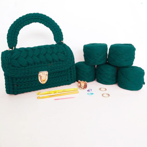 Kit con Tutorial Bolso Siena Verde Botella